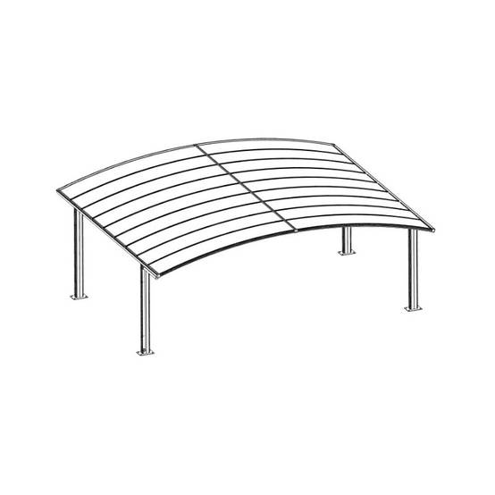Carport double 30m² aluminium polycarbonate gris anthracite avec gouttières intégrées Eagle X-Metal - Image 4