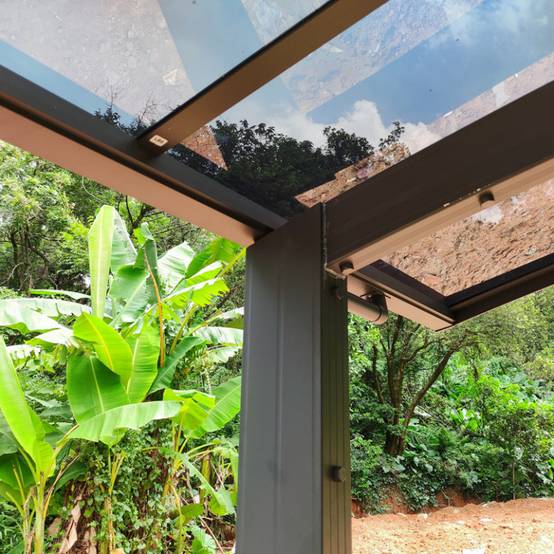 Carport double 30m² aluminium polycarbonate gris anthracite avec gouttières intégrées Eagle X-Metal - Image 6