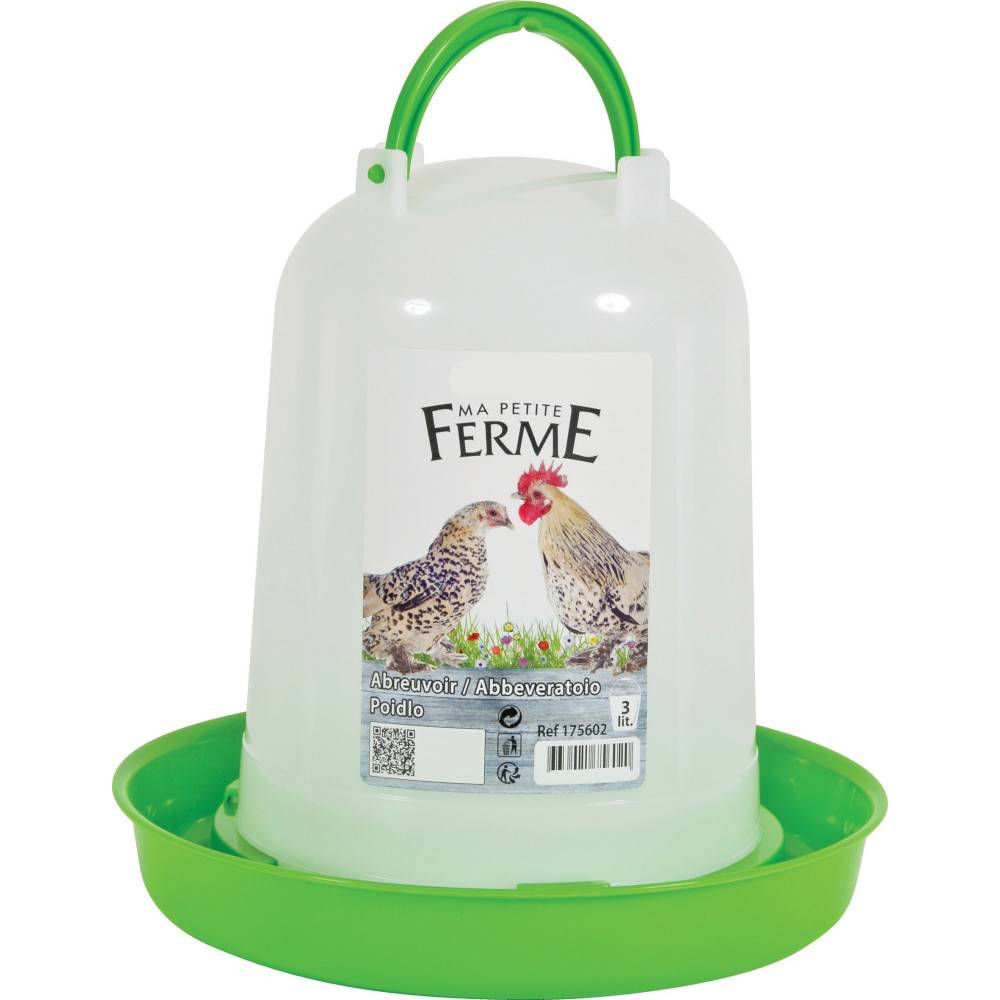 animallparadise - Abreuvoir en plastique, capacité 3 litres, basse cour - Image 1