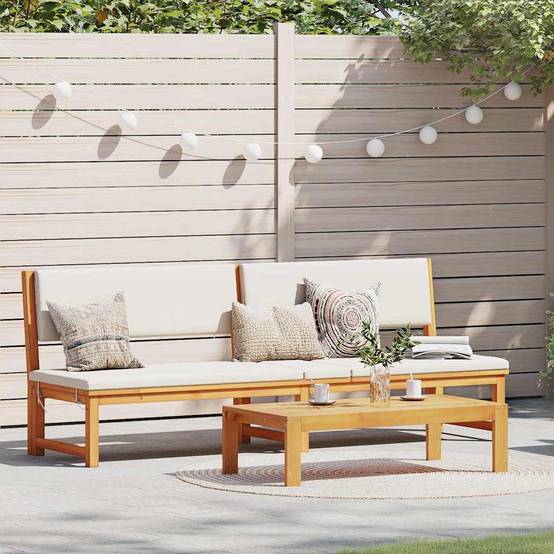 Transat | Bain de soleil | Chaise longue Marron 200 x 57 x 75cm Bois d'acacia massif - Image 2
