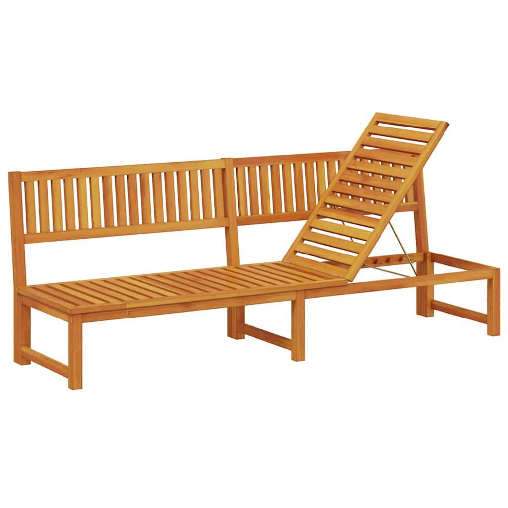 Transat | Bain de soleil | Chaise longue Marron 200 x 57 x 75cm Bois d'acacia massif - Image 1