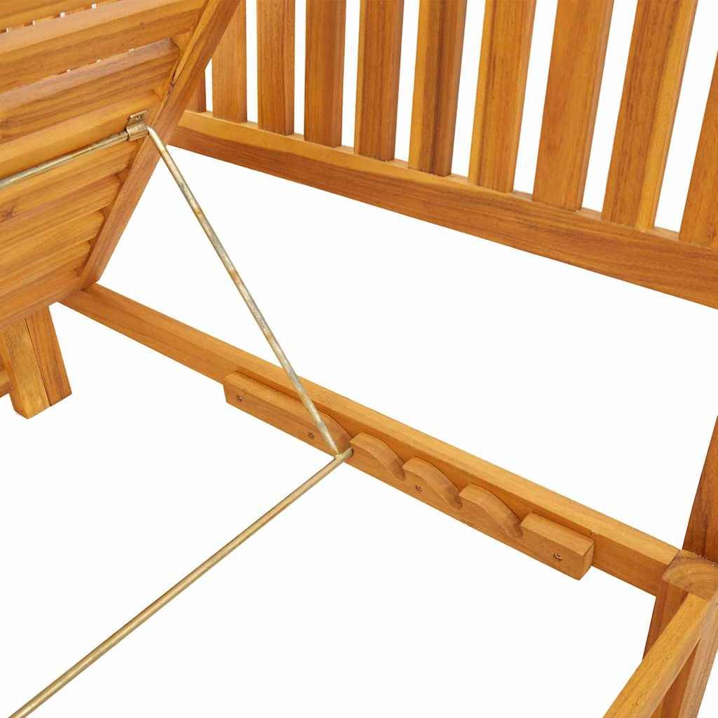 Transat | Bain de soleil | Chaise longue Marron 200 x 57 x 75cm Bois d'acacia massif - Image 9