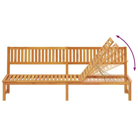 Transat | Bain de soleil | Chaise longue Marron 200 x 57 x 75cm Bois d'acacia massif - Image 8