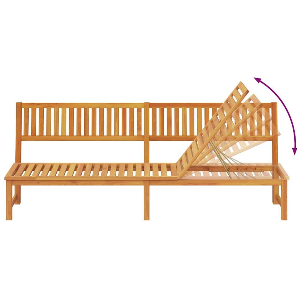 Transat | Bain de soleil | Chaise longue Marron 200 x 57 x 75cm Bois d'acacia massif - Image 8