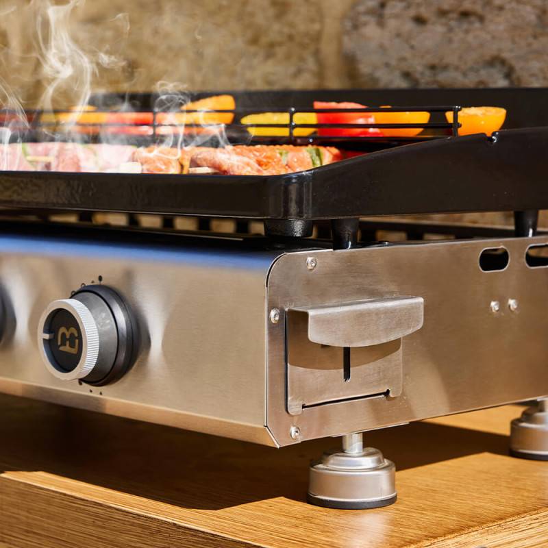 Brasero - Plancha gaz Silvia IIG Evo 3 feux – BRASERO BY FAVEX - 7,95 kW – plaque fonte émaillée 5 mm – 67 x 34 cm – 8 à 10 convives - Image 5