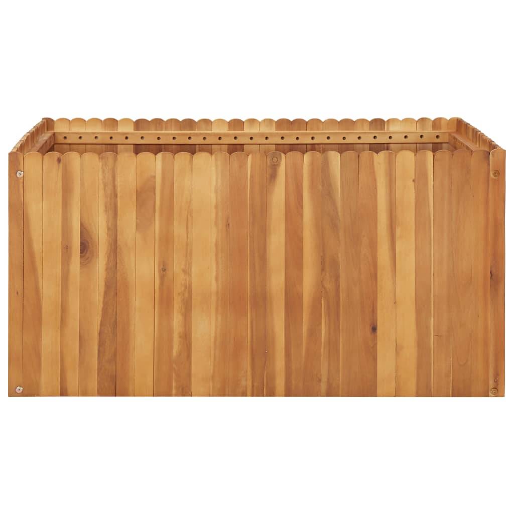 Jardinière lit surélevé plantes fleurs jardin 100 x 100 x 50 cm bois massif d'acacia - Image 2