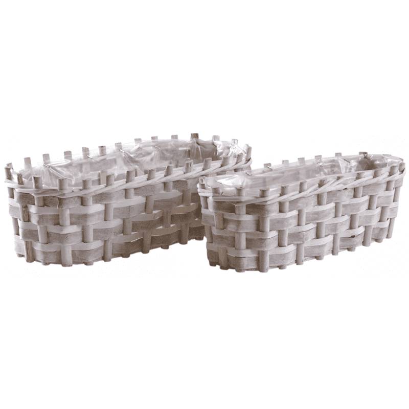 Aubry Gaspard - Jardinière en bois tressé 38 cm - Aubry Gaspard - Image 1