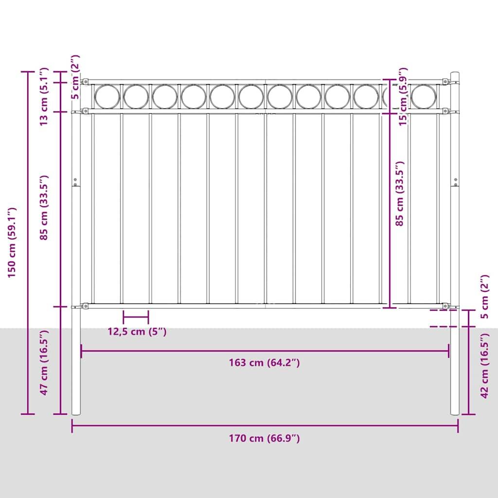 PANGIVO - Élément de clôture acier blanc 170 x 150 cm, Poids :9.6kg - PANGIVO - Image 7