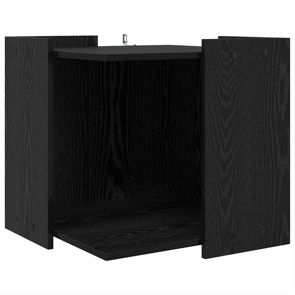 Meuble cache-litière pour chat design moderne en bois pour intérieur Chêne Noir – ComfortXL Pet Living - Image 2