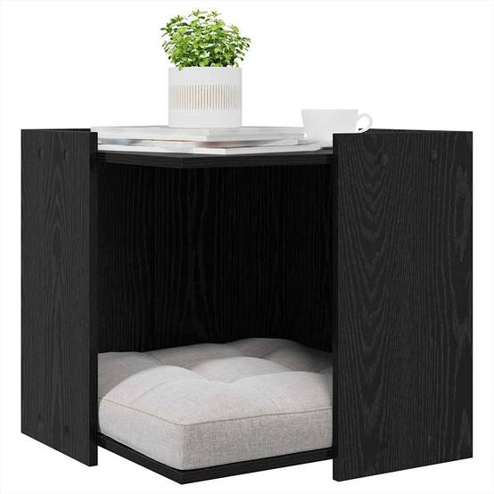 Meuble cache-litière pour chat design moderne en bois pour intérieur Chêne Noir – ComfortXL Pet Living - Image 3