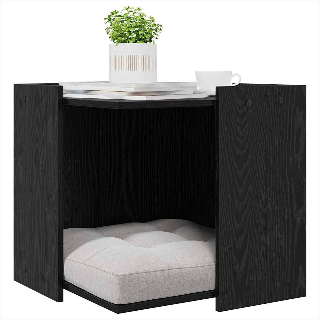Meuble cache-litière pour chat design moderne en bois pour intérieur Chêne Noir – ComfortXL Pet Living - Image 3