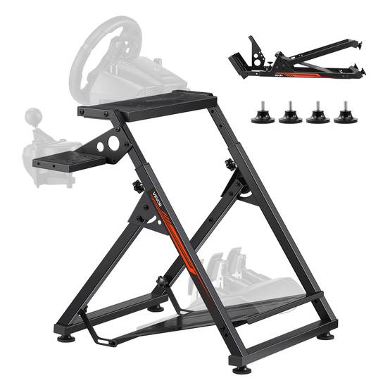 VEVOR Support volant course cockpit pliable. Compatible Logitech, Thrustmaster. Pédales non incluses. - Image 1