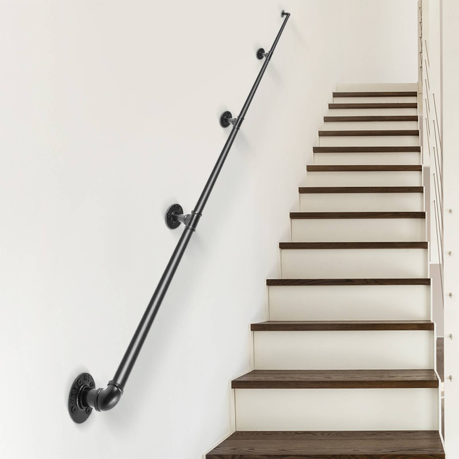 VEVOR Rampe murale 3.96m, acier, charge 200kg/tube, 4 tubes 32mm, 5 supports, intérieur/extérieur. - Image 8