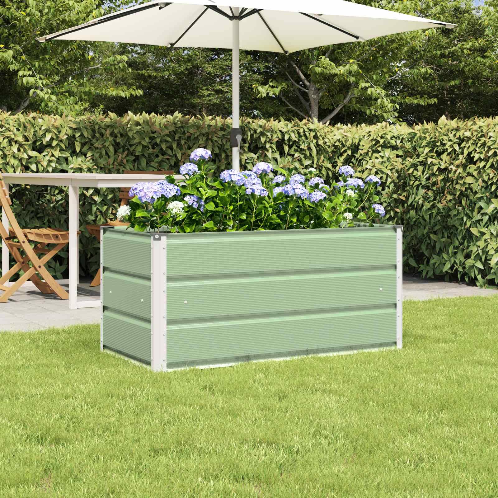 Jardinière acier galvanisé vert pastel 100 x 50 x 45 cm - PANGIVO