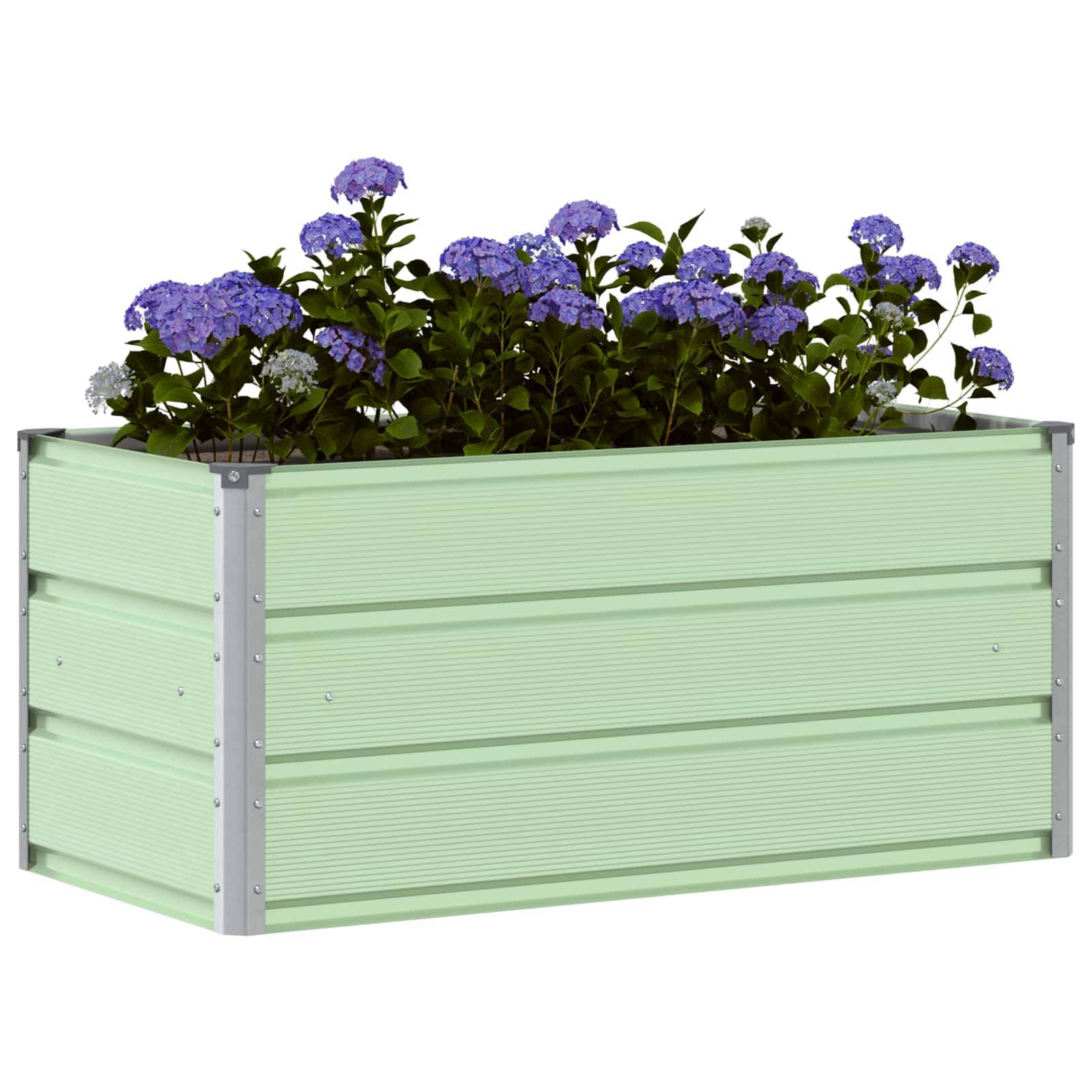 Jardinière acier galvanisé vert pastel 100 x 50 x 45 cm - PANGIVO - Image 3