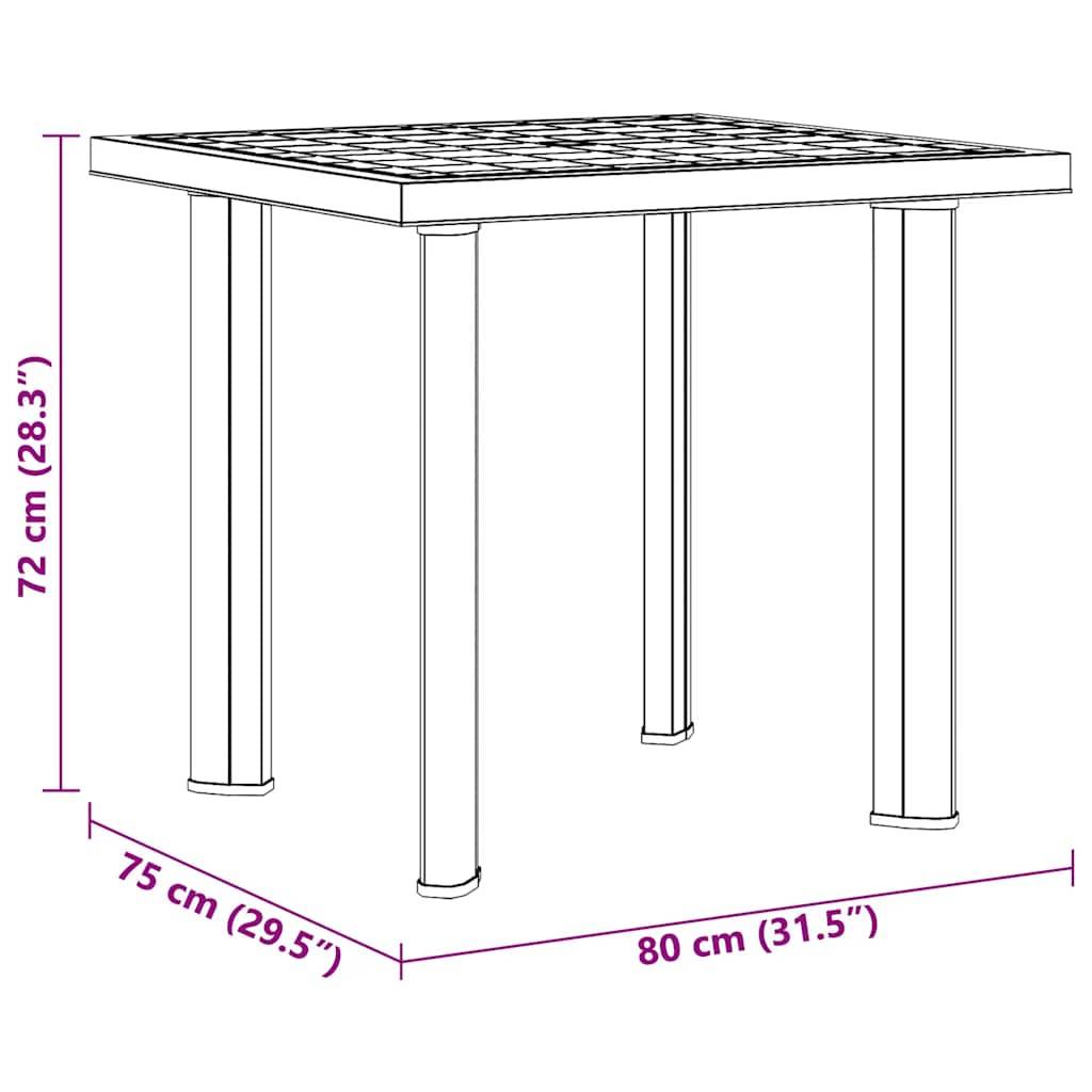 Table de jardin plastique vert 80 x 75 x 72 cm - PANGIVO - Image 9