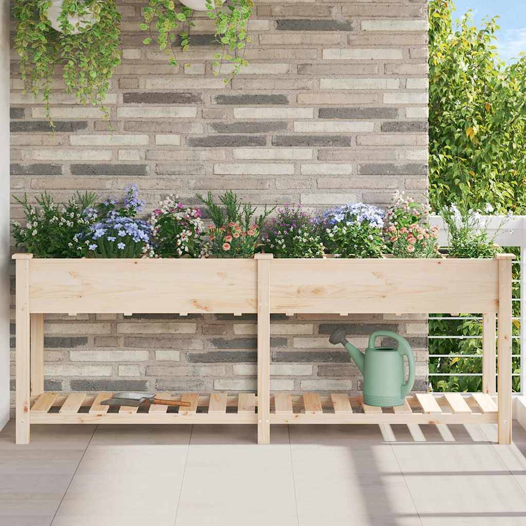 Cache-pot, Pot De Fleurs avec étagère Beige 203.5 x 53 x 76.5 cm g369 - Image 2