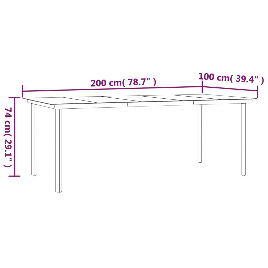 Ensemble Table et Chaises de Jardin pour 6 en Polyrotin Noir, Table XXL 200cm avec Plateau Verre – ComfortXL Outdoor Living - Image 4