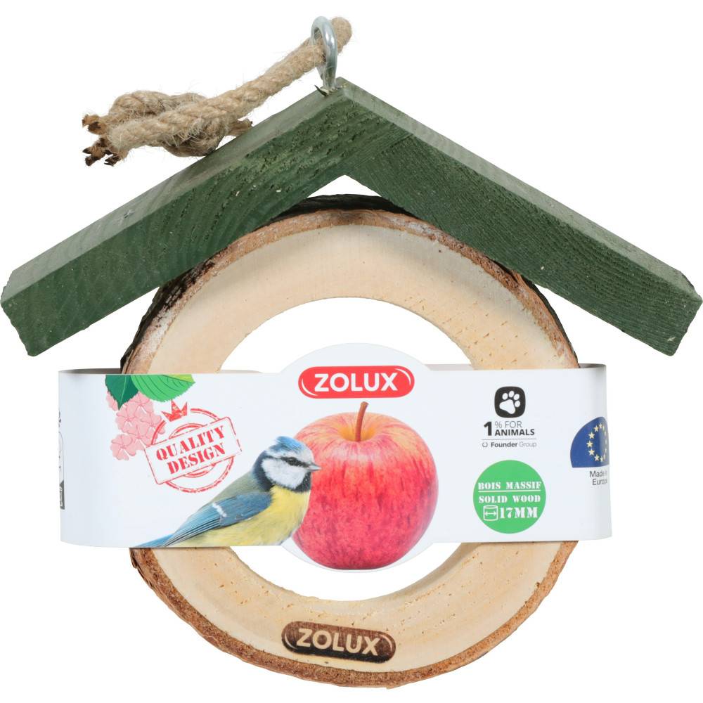 Zolux - Support pour pomme  en bois massif pour oiseaux - Image 1
