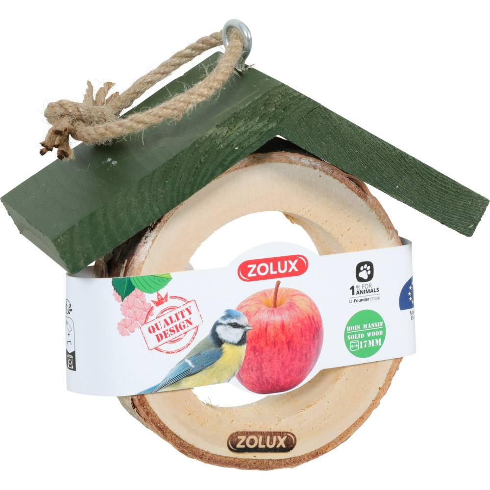 Zolux - Support pour pomme  en bois massif pour oiseaux - Image 2