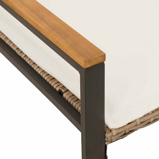 Canapé 2 Places Résine et Acacia Salon de Jardin Confort Beige et Crème – ComfortXL Outdoor Living - Image 8