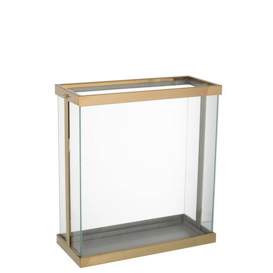 Support à bougies en verre doré 41.5x18x45 cm - J-Line - Image 4