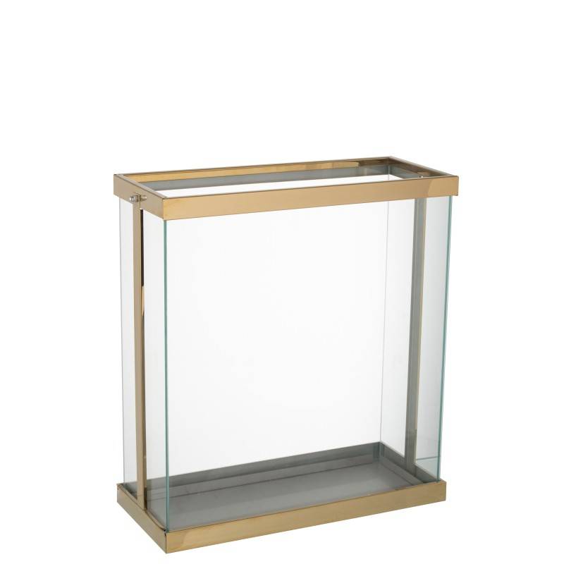 Support à bougies en verre doré 41.5x18x45 cm - J-Line - Image 4
