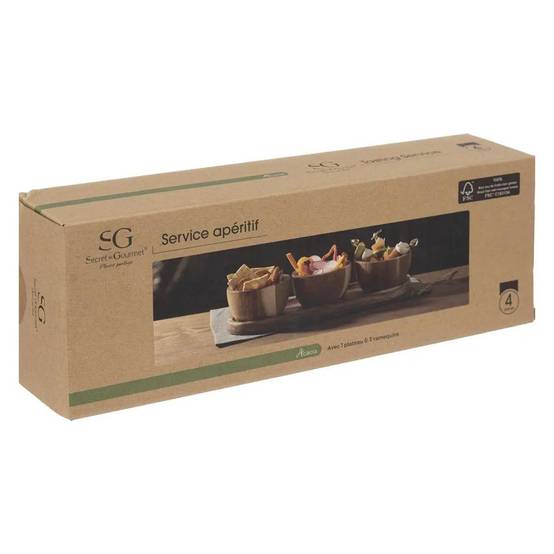 Set Apéritif 4 Pièces "Alicante" 30cm Marron - Image 4