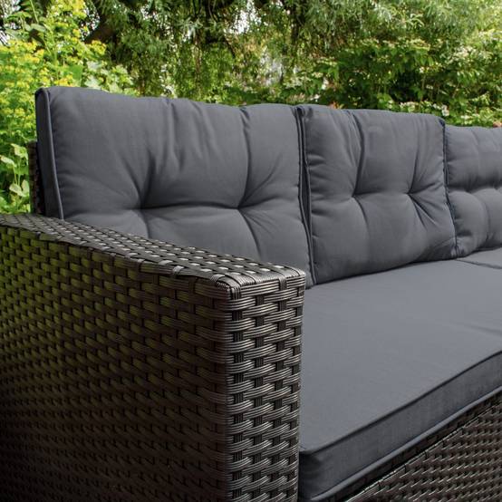 Monstershop - Salon de Jardin en Rotin 9 Personnes – Noir - Image 5