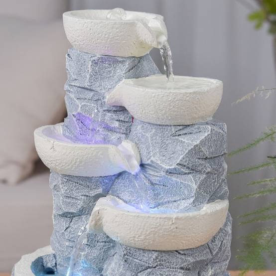 Zen Light - Fontaine d'Intérieur Ganda - Fontaine Cascade - Fontaine Zen - Décoration Ambiance Relaxante Méditation - H 30cm – Zen'Light - Image 5