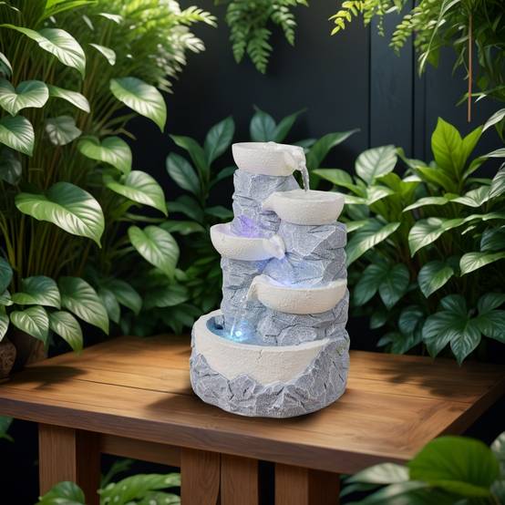 Zen Light - Fontaine d'Intérieur Ganda - Fontaine Cascade - Fontaine Zen - Décoration Ambiance Relaxante Méditation - H 30cm – Zen'Light - Image 3