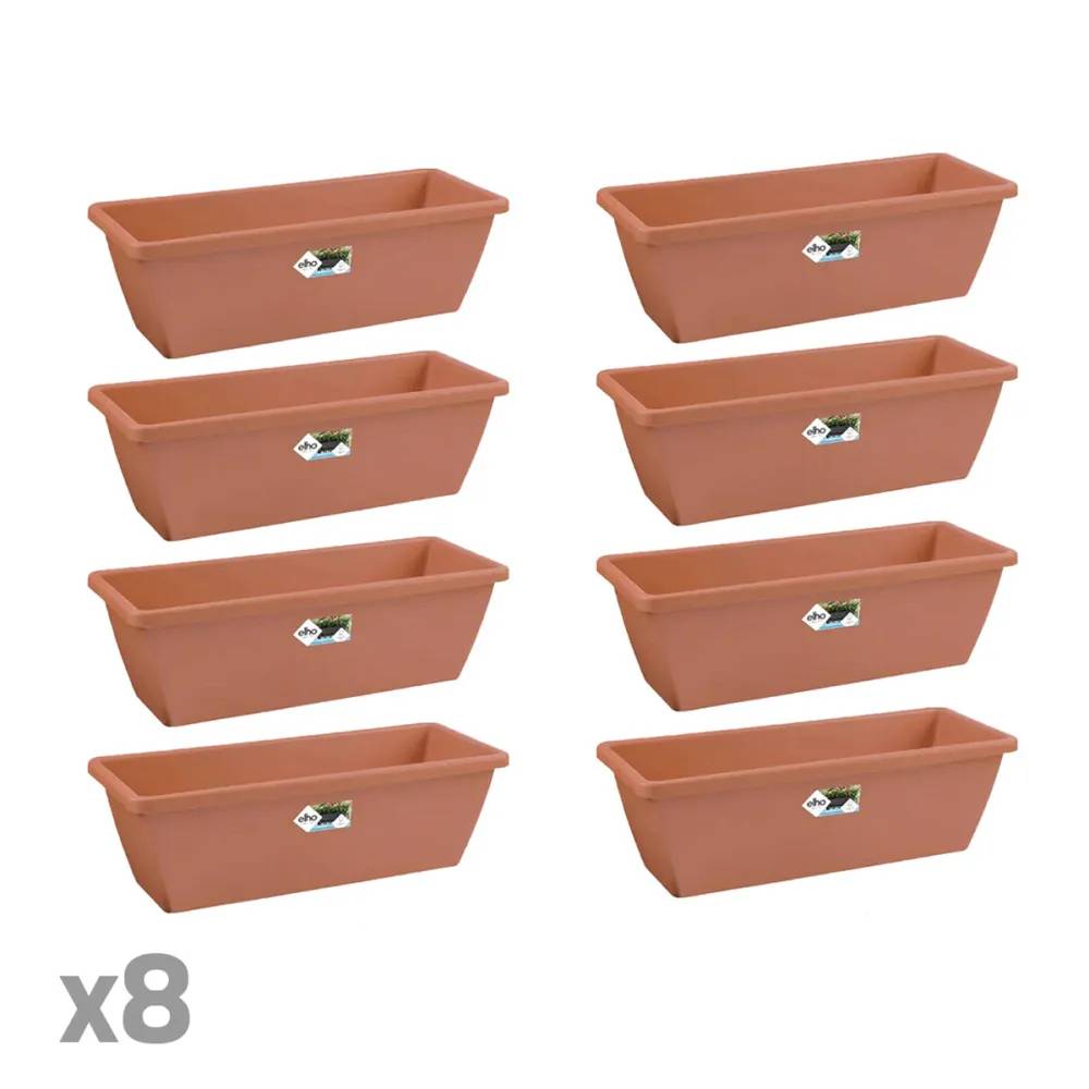 Elho - Lot de 8 Balconnières Elho® 70x16cm en plastique effet terre cuite - Image 2