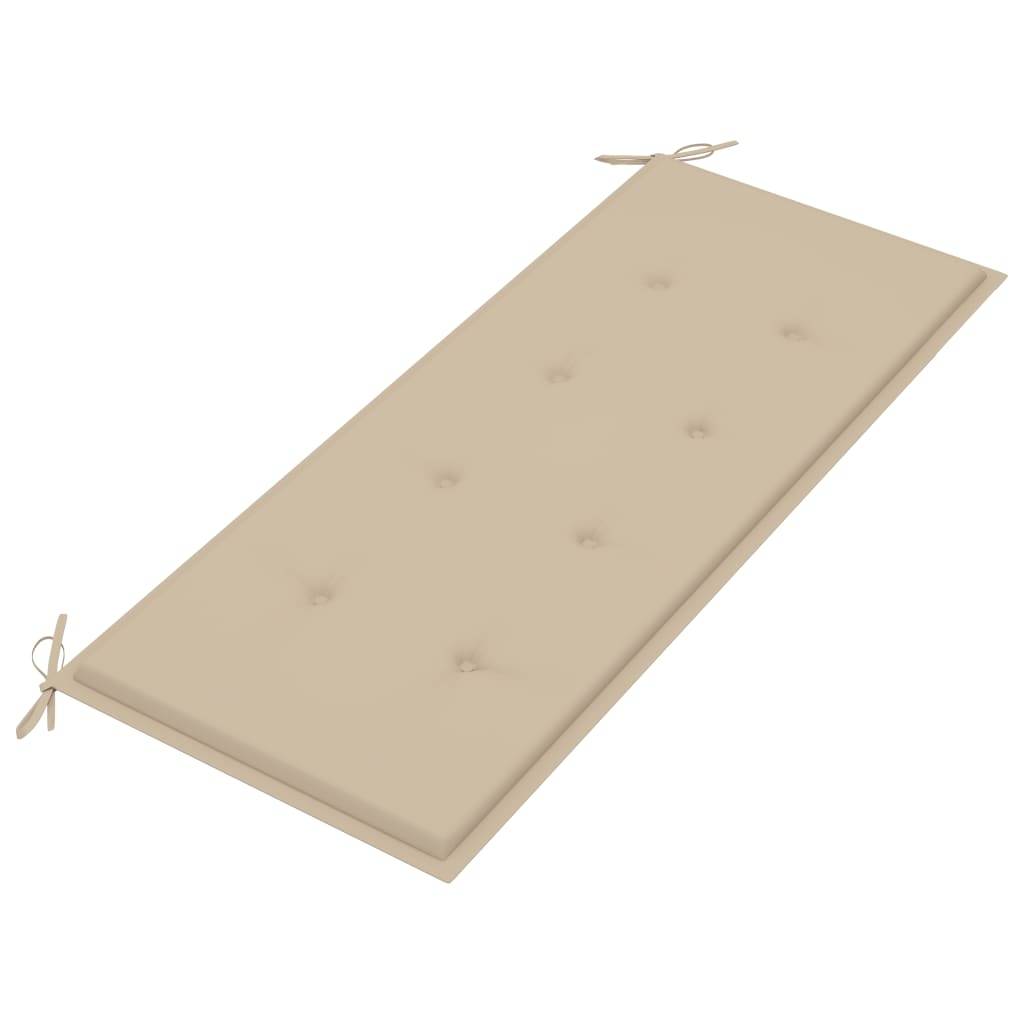 Helloshop26 - Banc de jardin meuble de patio d'extérieur terrasse empilable et coussin 128,5 x 57,5 x 90 cm bois de teck massif - Image 6