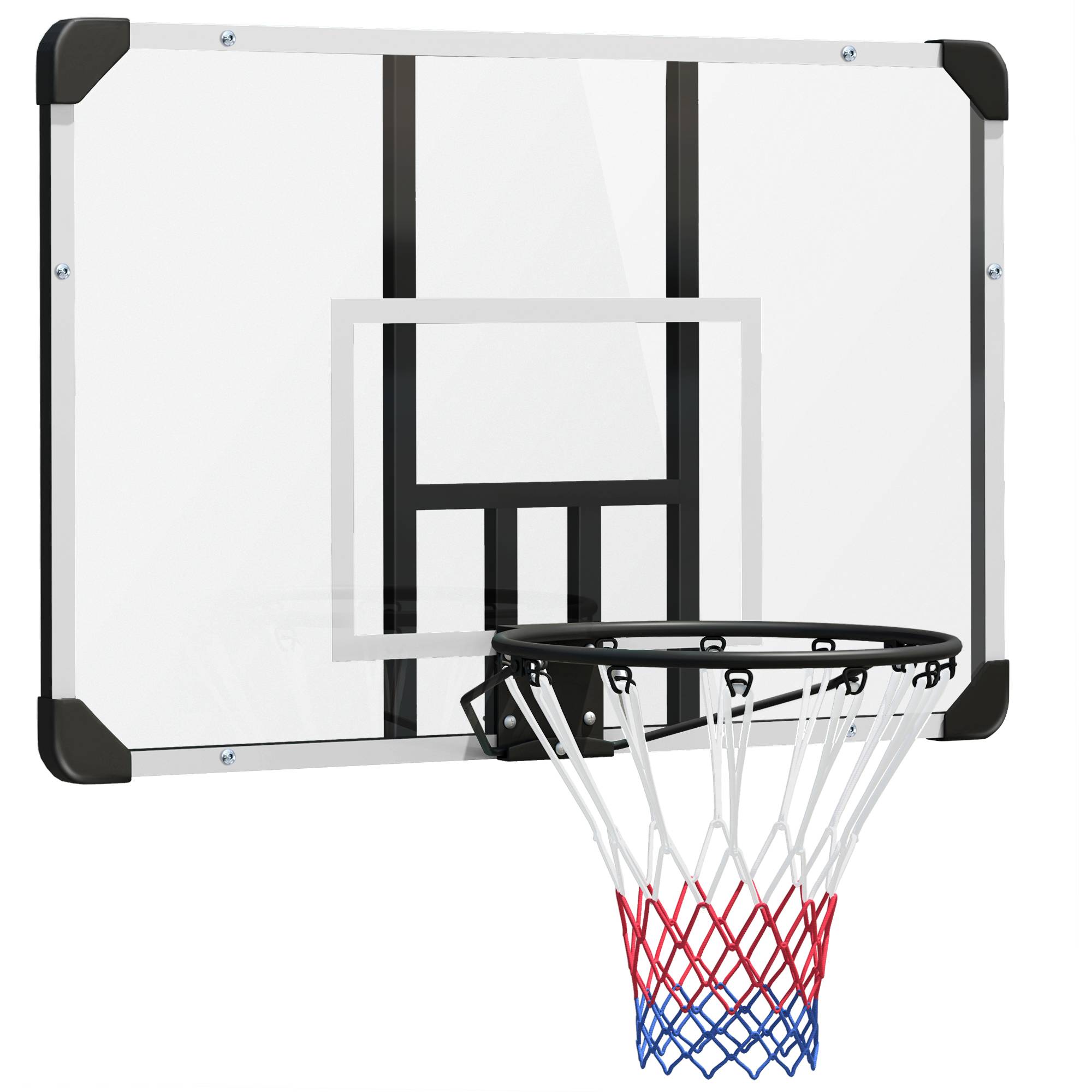 ComfortXL - Panier de basket mural acier 113 x 61 x 71 cm noir transparent intérieur extérieur panneau résistant - Image 9