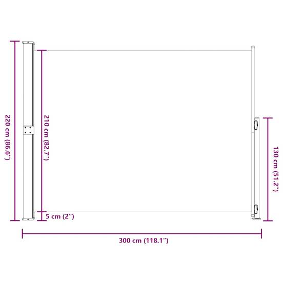 Store latéral rétractable polyester noir 220 x 300 cm - PANGIVO - Image 9