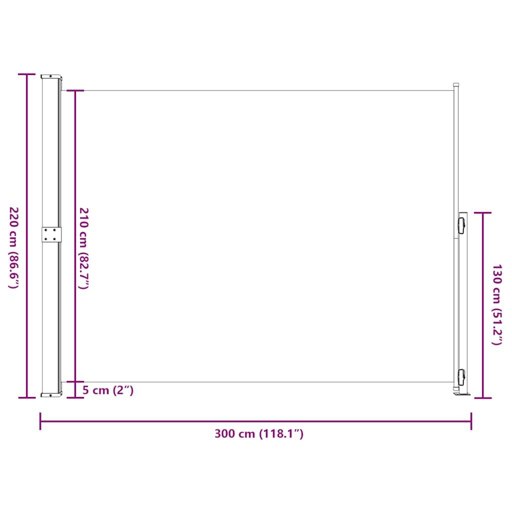 Store latéral rétractable polyester noir 220 x 300 cm - PANGIVO - Image 9