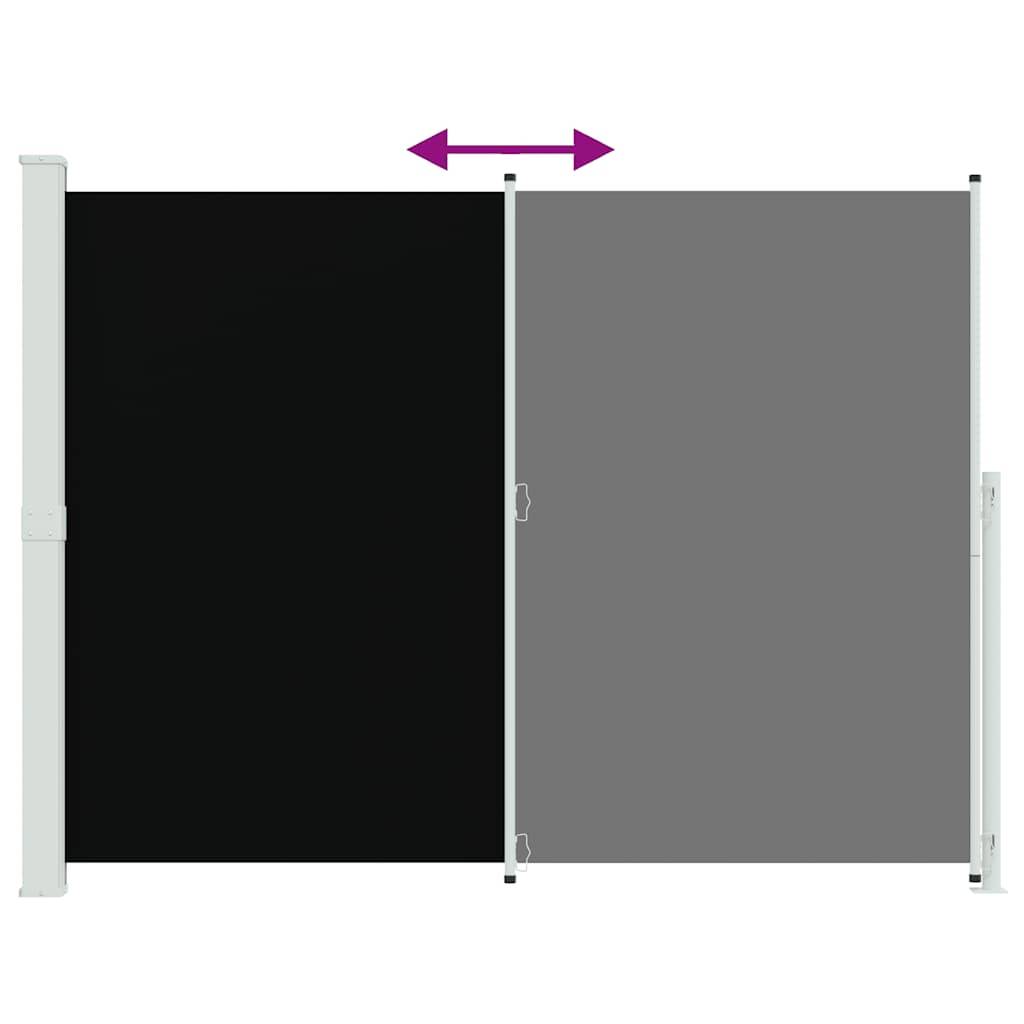 Store latéral rétractable polyester noir 220 x 300 cm - PANGIVO - Image 7