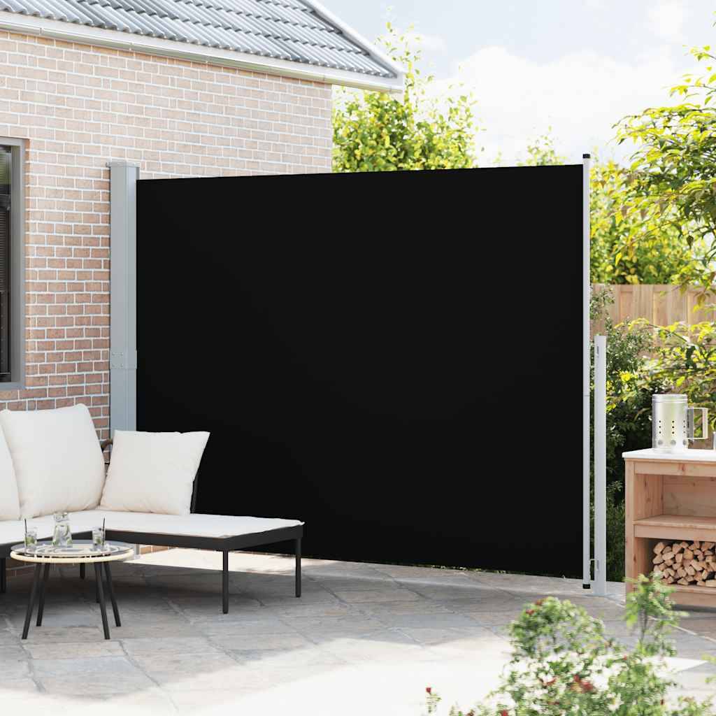 Store latéral rétractable polyester noir 220 x 300 cm - PANGIVO - Image 3