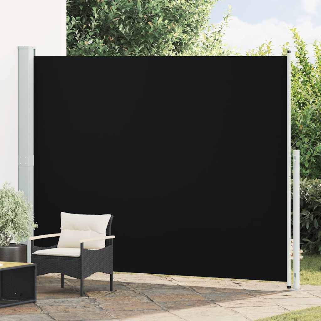Store latéral rétractable polyester noir 220 x 300 cm - PANGIVO - Image 1