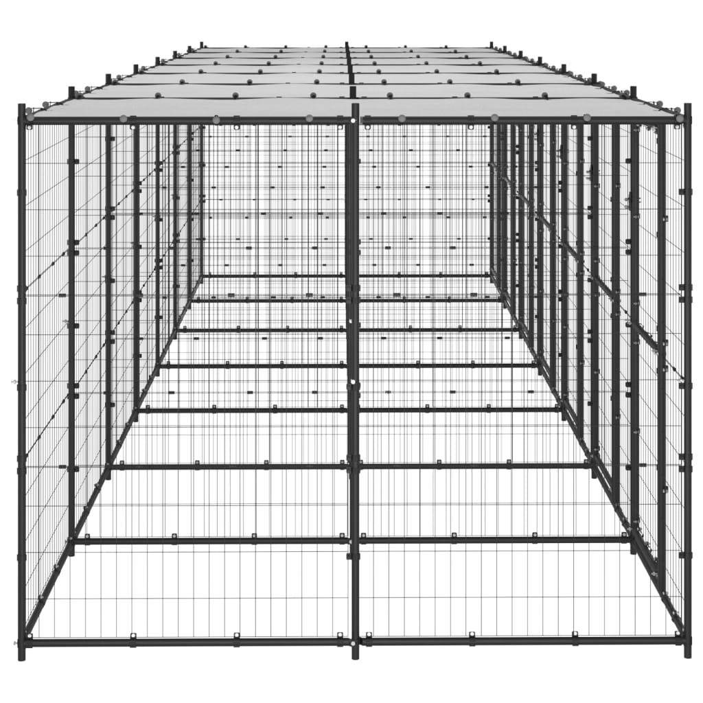 Helloshop26 - Chenil extérieur cage enclos parc animaux chien extérieur acier avec toit 16,94 m² - Image 4