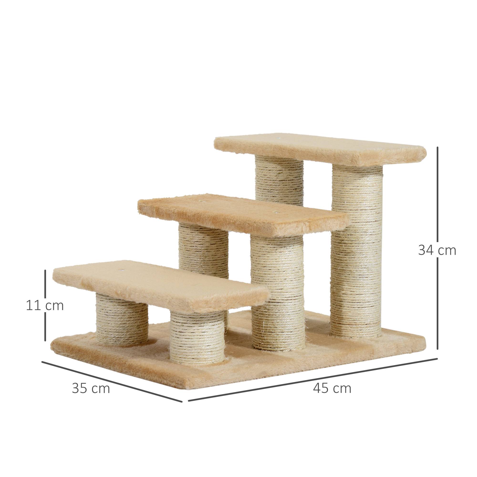 Sans Marque - Escalier 3 marches 34cm, pliable, chat/chien, lit/canapé, crème - Image 5