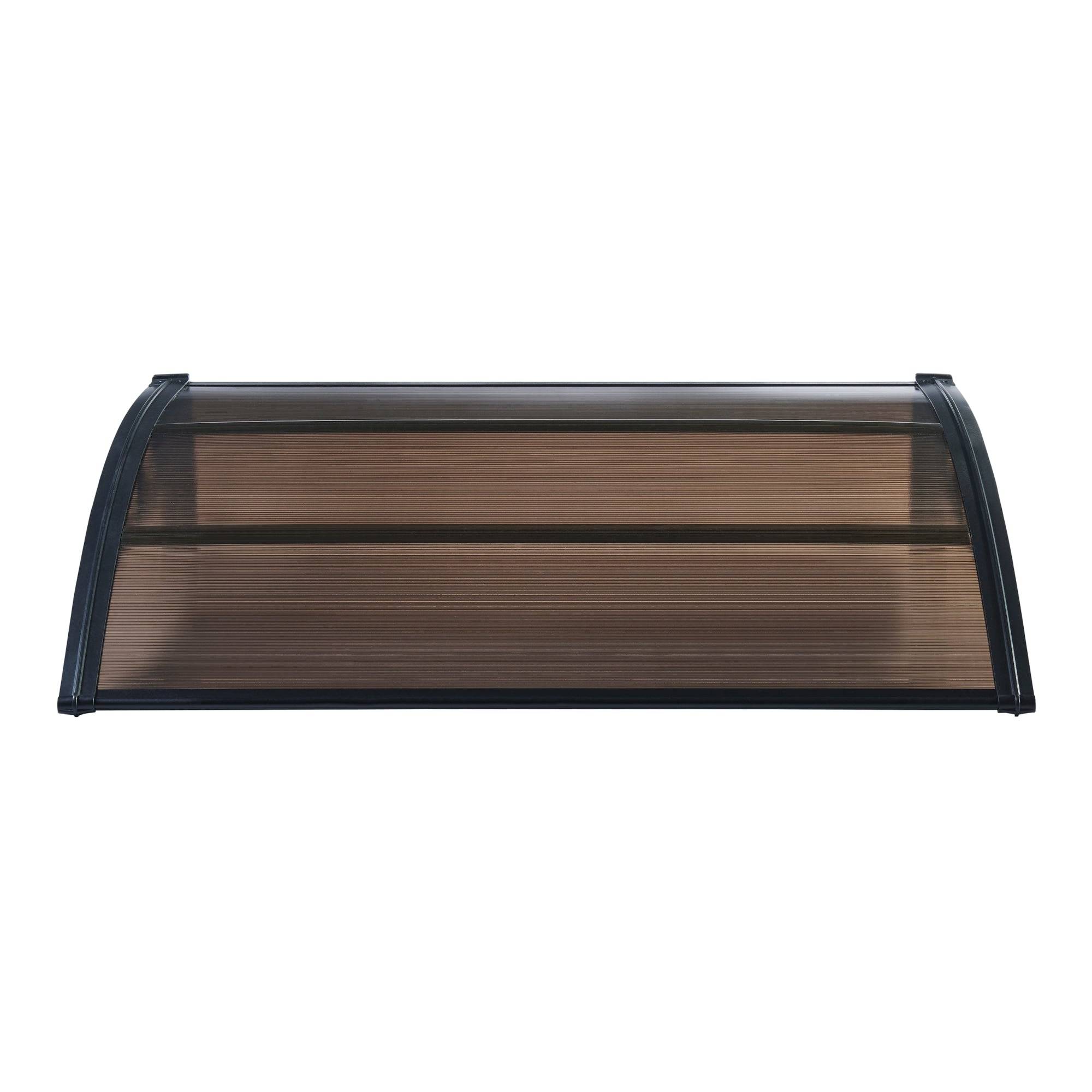 Helloshop26 - Auvent de porte d'entrée design marquise d'accueil résistante aux intempéries 120 x 80 cm noir marron - Image 3