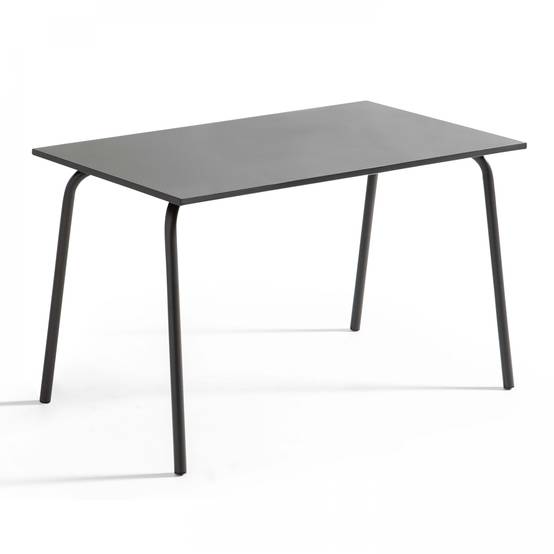 Oviala - Table de jardin en acier 6 places 120 cm gris Palavas - Oviala - Image 1