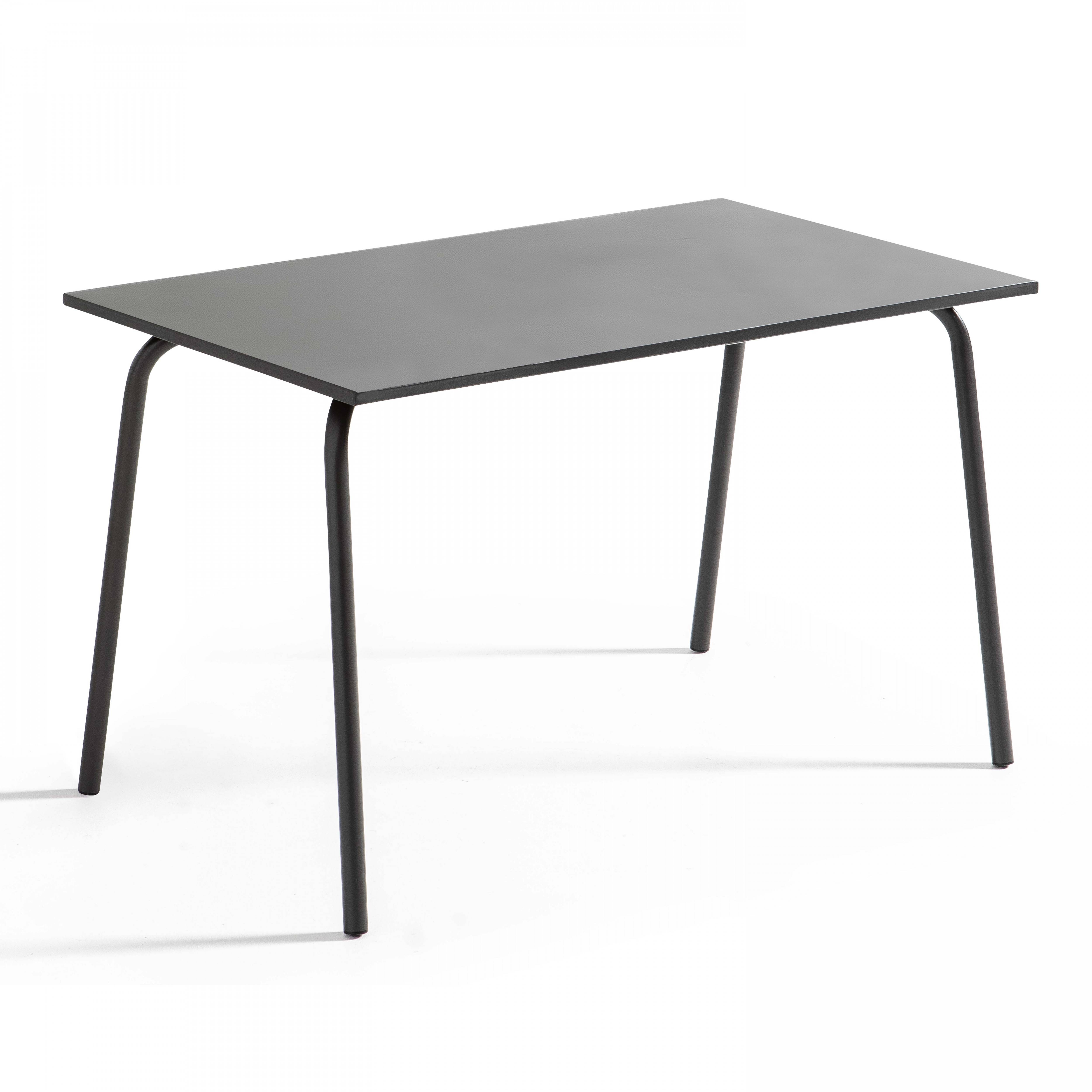 Oviala - Table de jardin en acier 6 places 120 cm gris Palavas - Oviala - Image 1