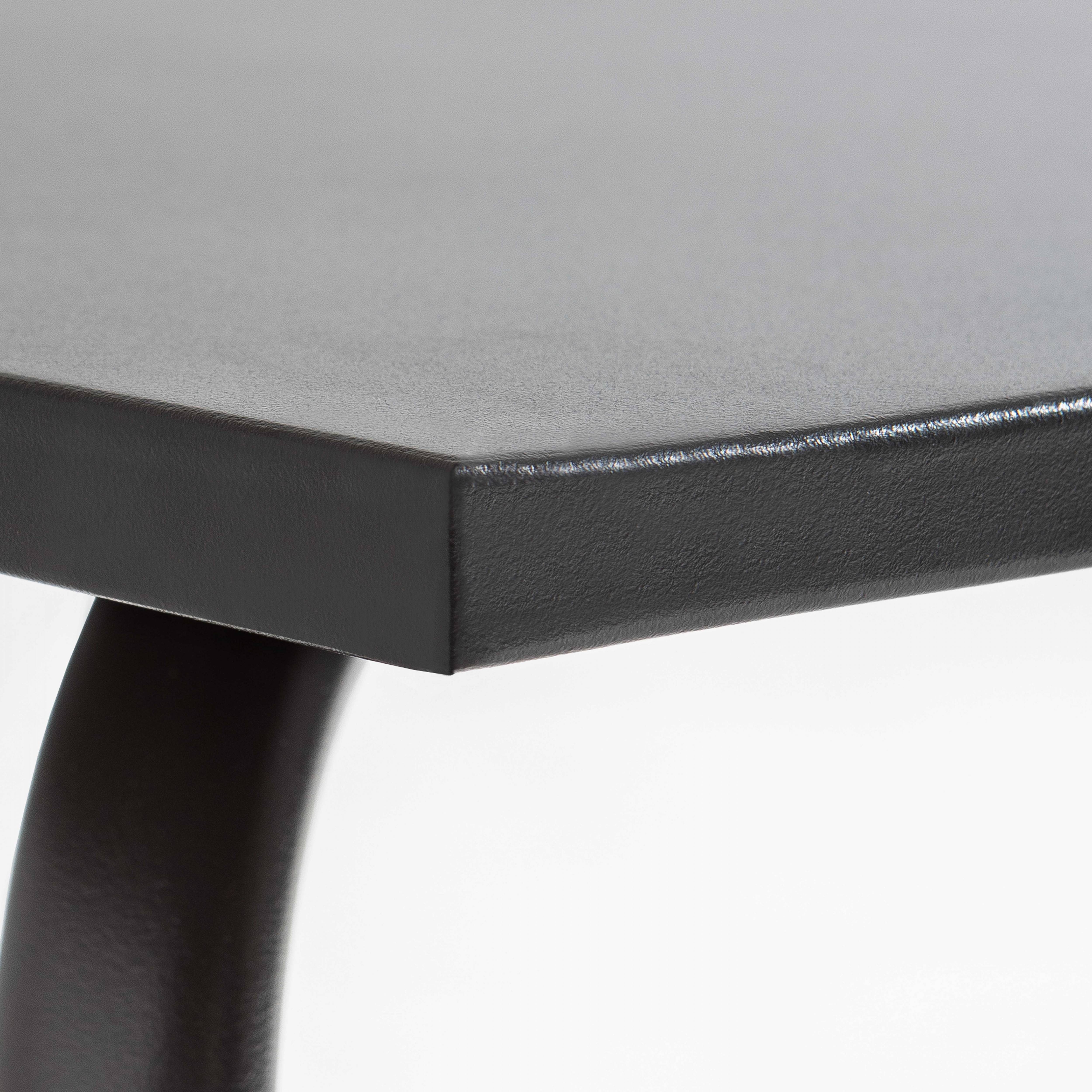 Oviala - Table de jardin en acier 6 places 120 cm gris Palavas - Oviala - Image 5