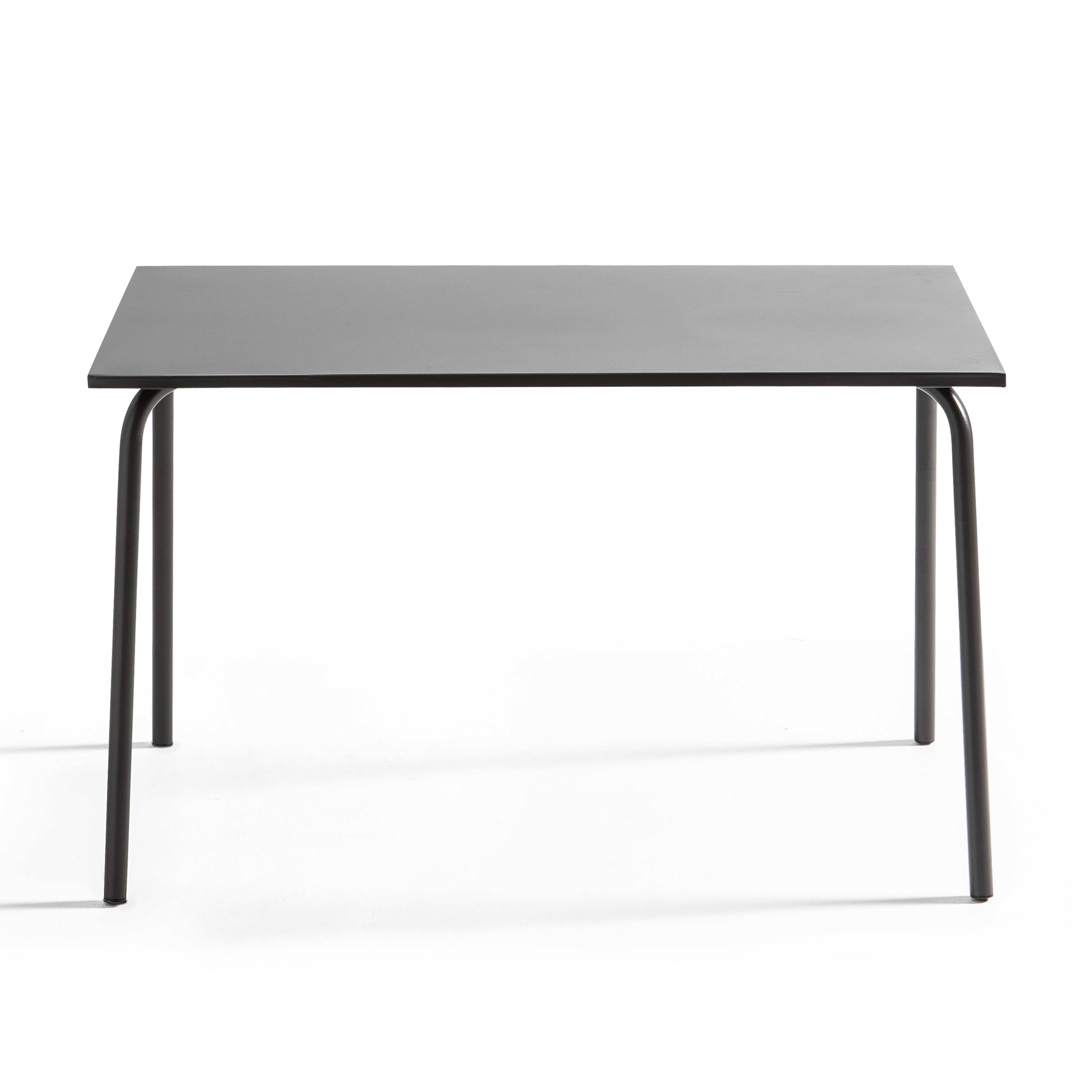 Oviala - Table de jardin en acier 6 places 120 cm gris Palavas - Oviala - Image 3