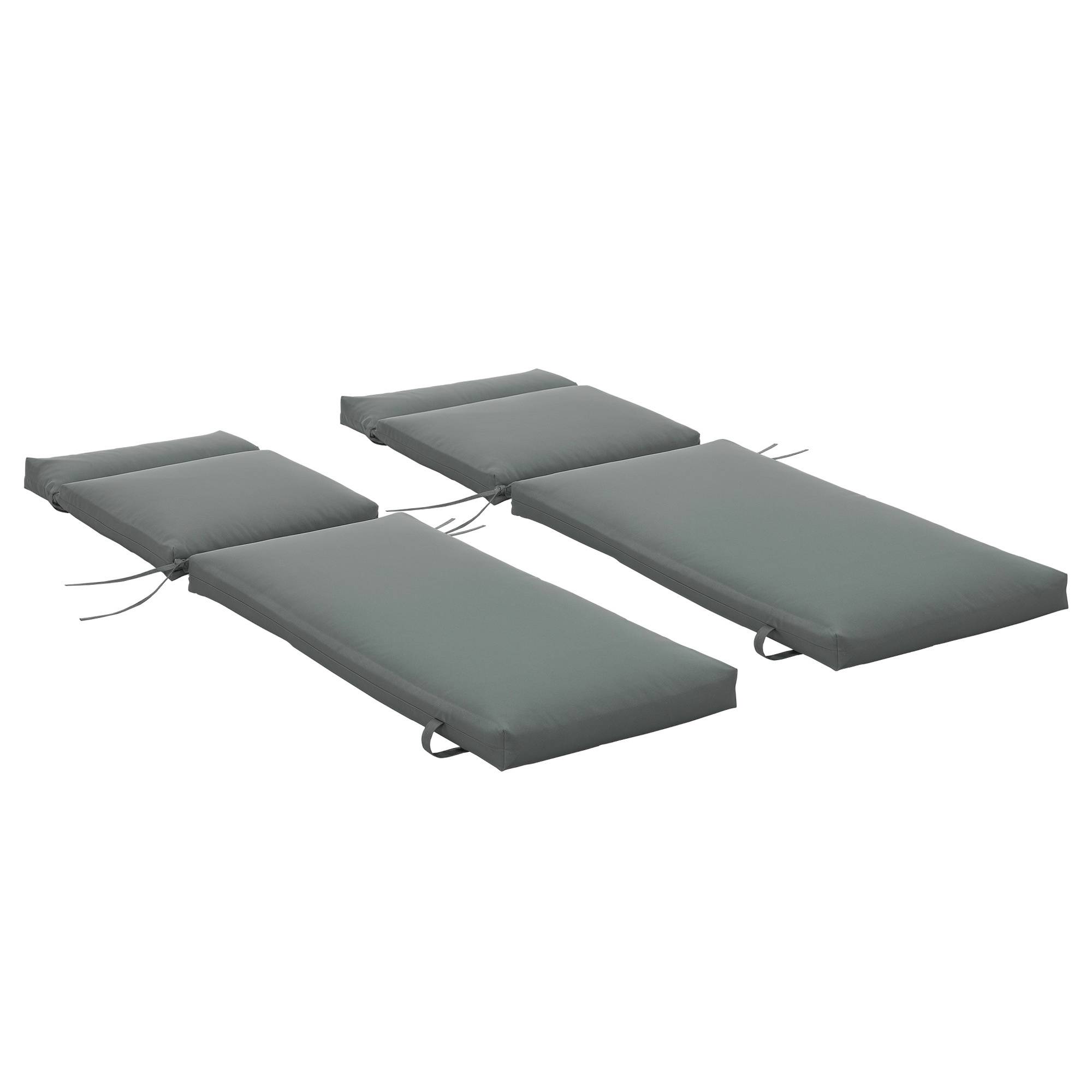 Lot de 2 Matelas pour Chaise Longue transat Bain de Soleil avec Sangles d'attache pour Jardin MATELAS - Image 1