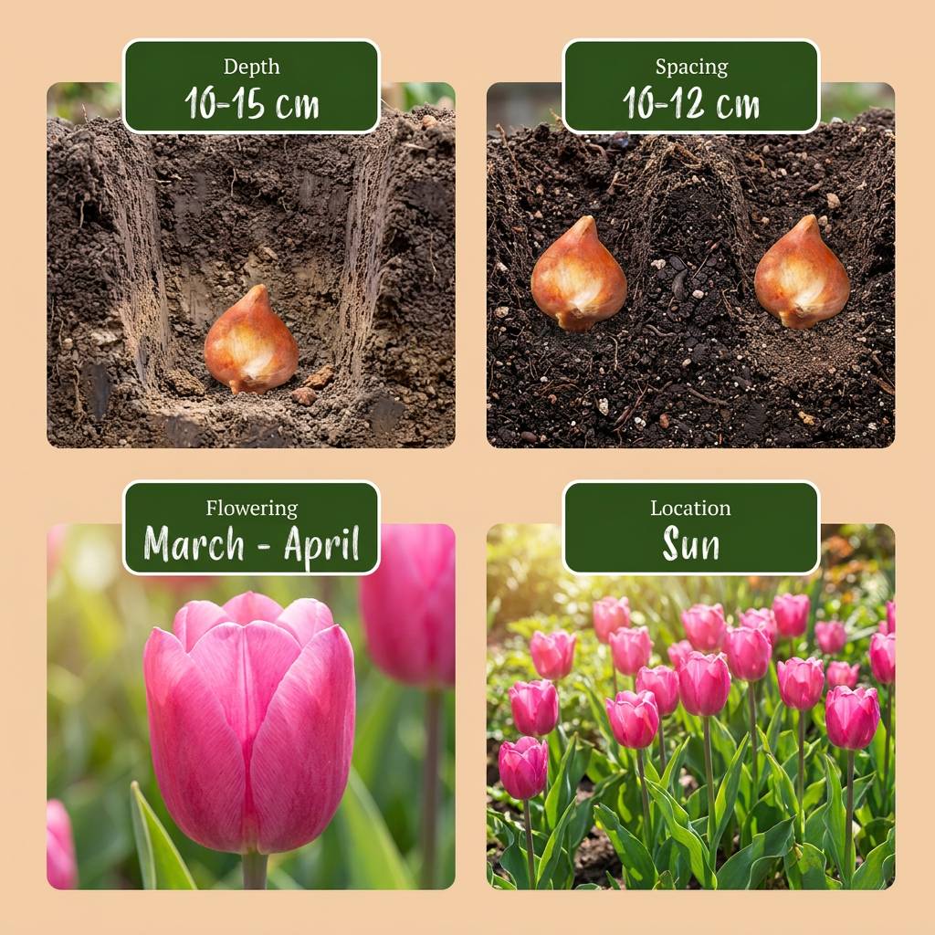 La Green Touch - Tulipe triomphe rose - 15 bulbes - calibre 11/12 - Image 4