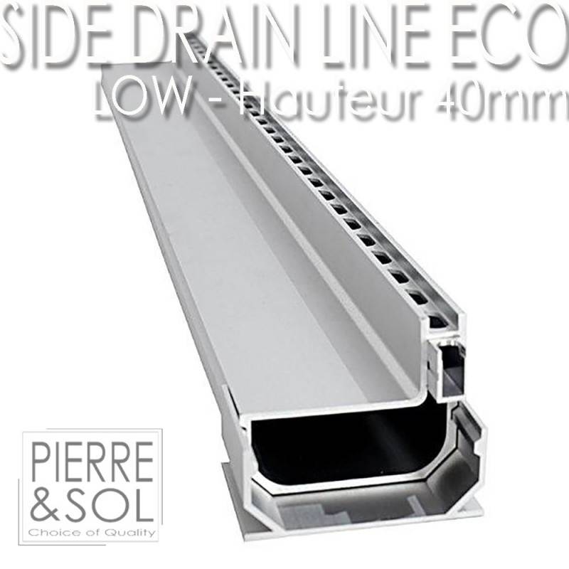 Caniveau à fente aluminium SideDrain LOW - LINE ECO -     1 m