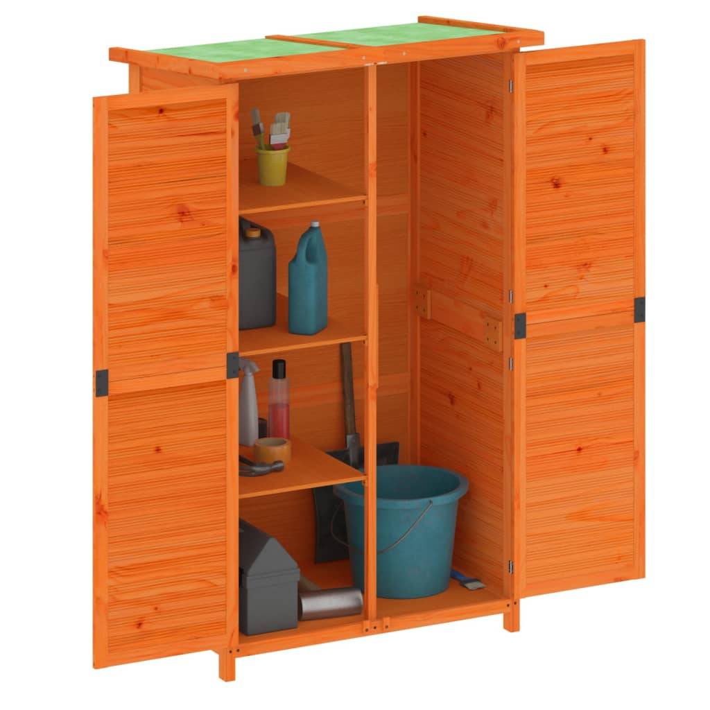 Maison Chic - Abri à outils 0.47m² - Cabane à outils - Abri de jardin marron 83x57x140 cm bois massif pin MAISON CHIC - Image 3